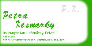 petra kesmarky business card