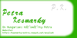 petra kesmarky business card